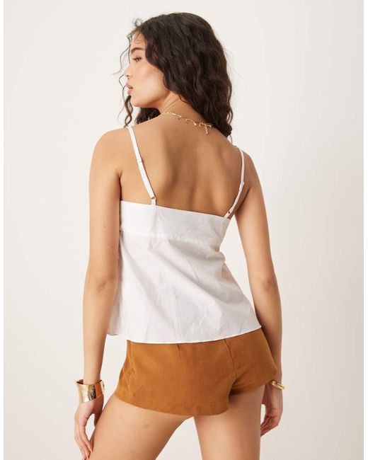 Glamorous White Tie Front Tops