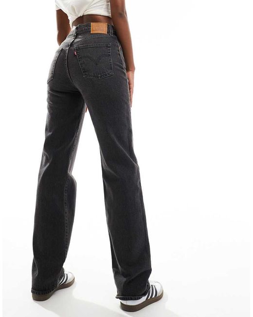 Levi's Gray Ribcage Straight Full Length Jeans