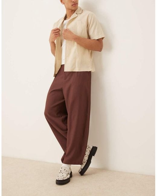 Pantaloni Eleganti Super Affusolati Marroni di ASOS in Natural da Uomo
