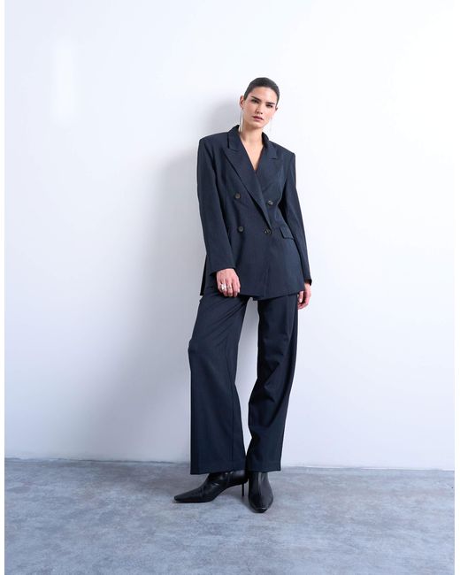 TOPSHOP Blue – zweireihiger oversize-blazer