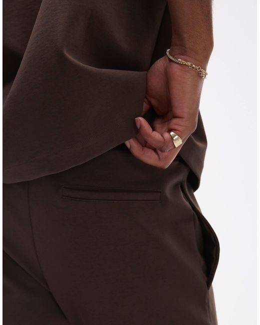Topman – hochwertige jogginghose aus interlock in Brown für Herren