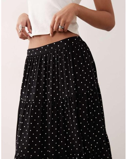 Miss Selfridge White Spun Tiered Maxi Skirt