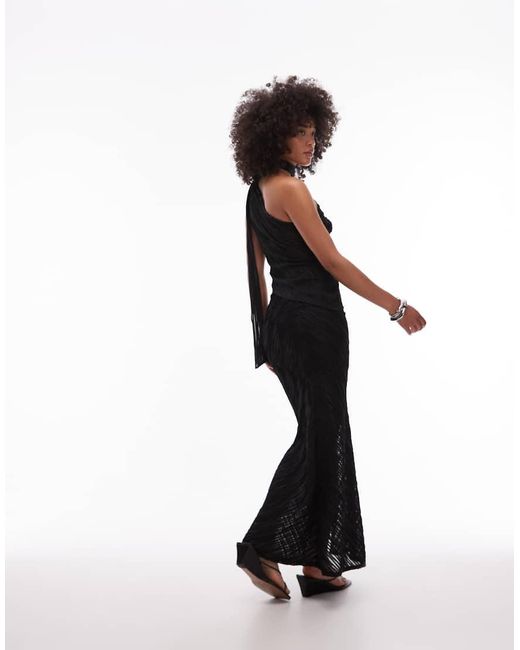 Falda Negra De Corte Sirena Con Abertura Lateral De Tejido Texturizado De (Parte De Un Conjunto) ASOS de color White