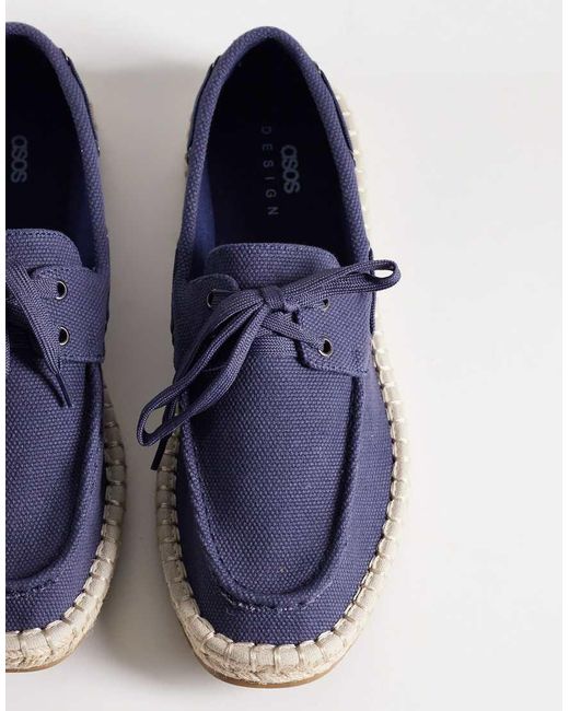ASOS Blue Boat Shoe Espadrilles for men