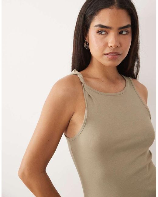 Mango Natural Twist Strap Jersey Midi Dress