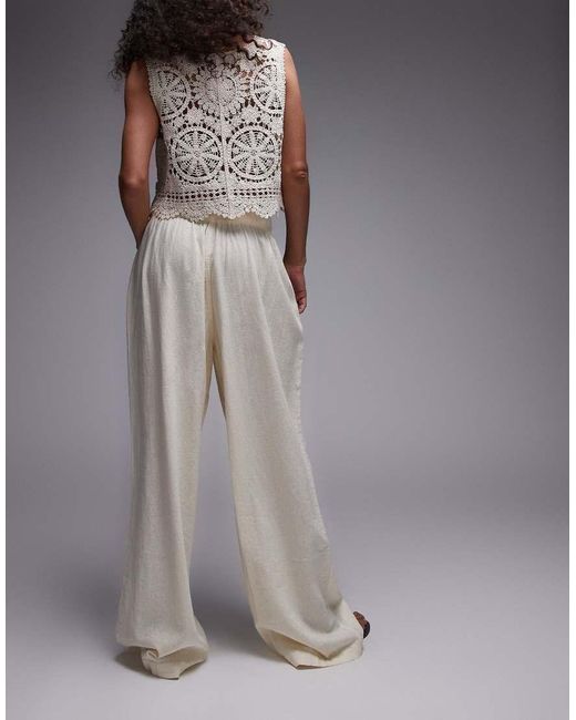 TOPSHOP Gray Linen Balloon Trouser