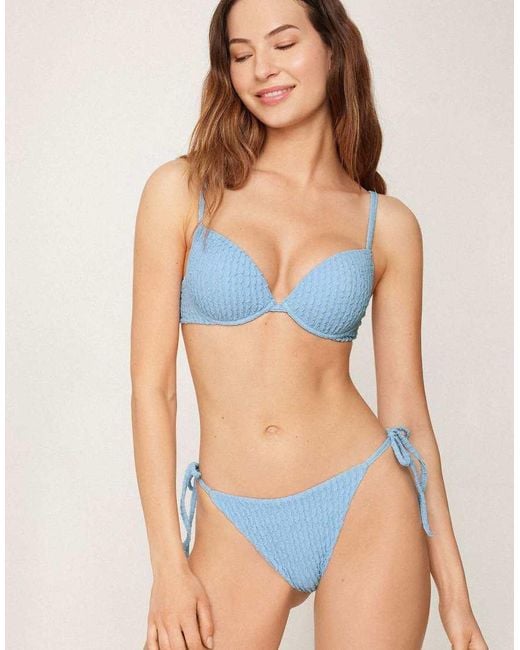 Tezenis Blue Dreamy Texture Padded Push-Up Bikini Top