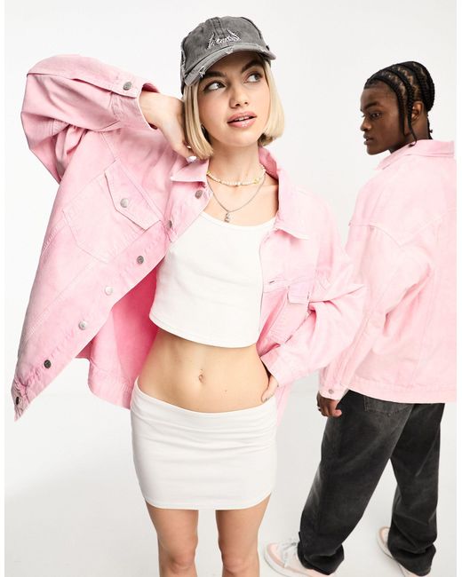 Calvin Klein Pink Unisex Oversized Denim Jacket