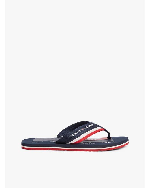 Tommy Hilfiger Blue Stripe Webbing Strap Flip-Flops for men