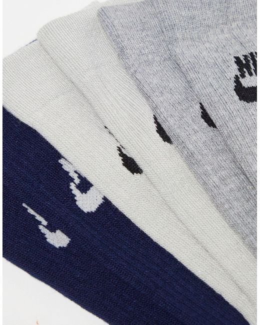 Nike Blue Everyday Essential 3 Pack Crew Socks