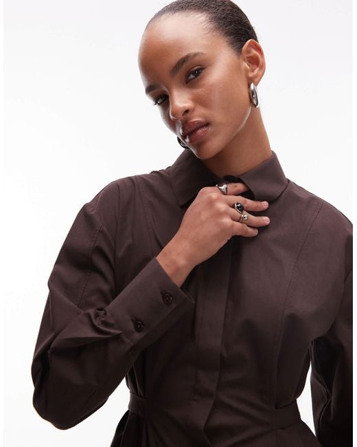 ASOS Black Adjustable Cinched Back Shoulder Pad Shirt
