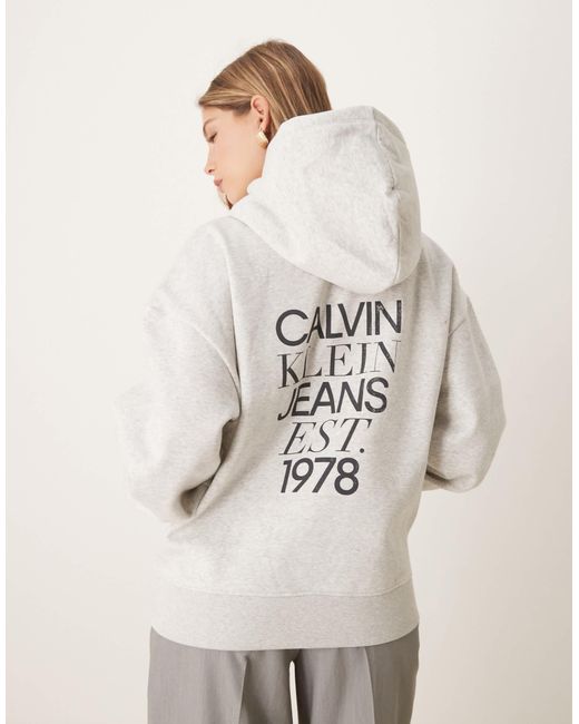 Calvin Klein Natural – lässig geschnittener kapuzenpullover
