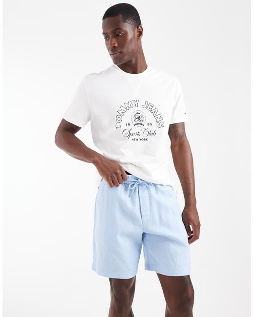 Tommy Hilfiger Blue Linen Shorts for men