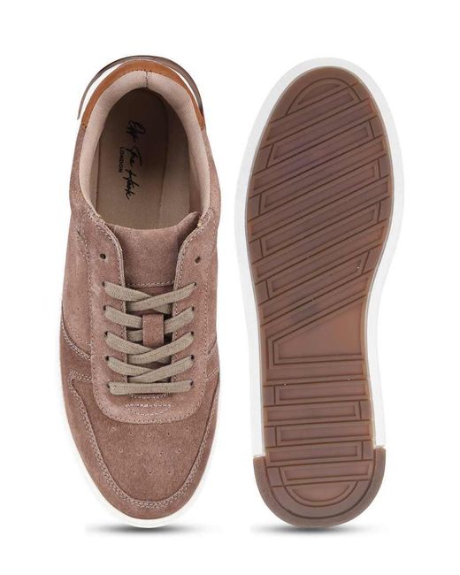 OFF THE HOOK Brown Henley Suede Leather Low‑Top Trainers for men