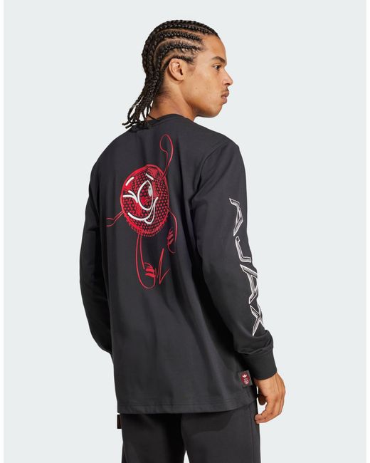 Ajax amsterdam - t-shirt manches longues à motif - blanc Adidas Originals pour homme en coloris Blue