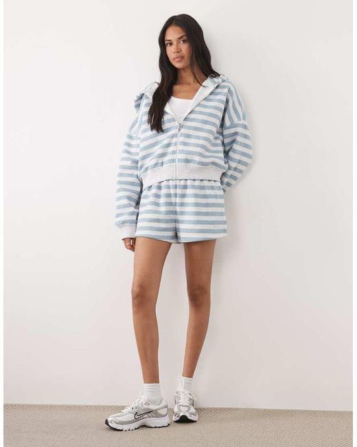 Kaiia White Cotton Rich Embroidered Logo Zip Through Hoodie Co-ord