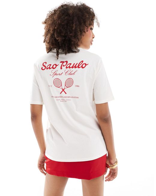 Pimkie Red Sao Paulo Sports Club Back Motif T-shirt