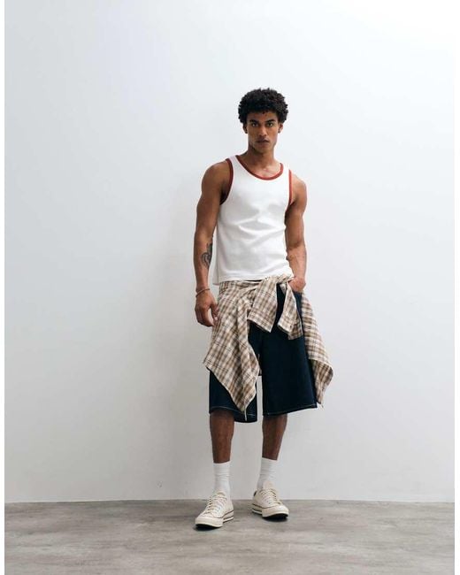 Weekday Brown Ringer Vest for men