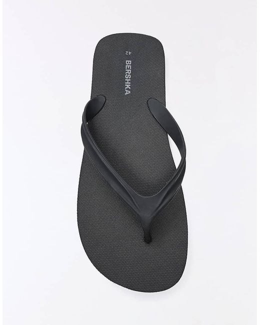 Bershka White Flip Flop-flat Sandals for men