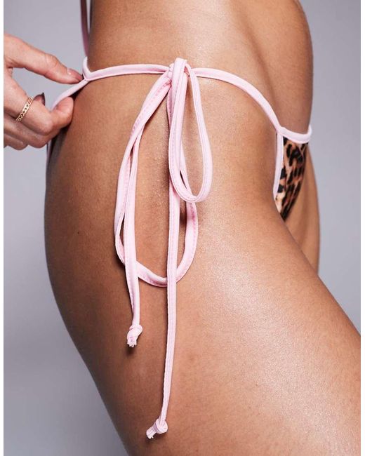 Missy Empire Brown Tie Side Trim Bikini Bottoms Co-Ord
