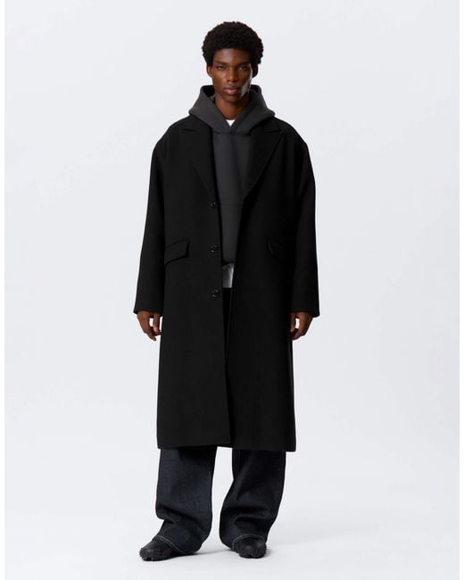 Weekday Black Wool Blend Coat for men