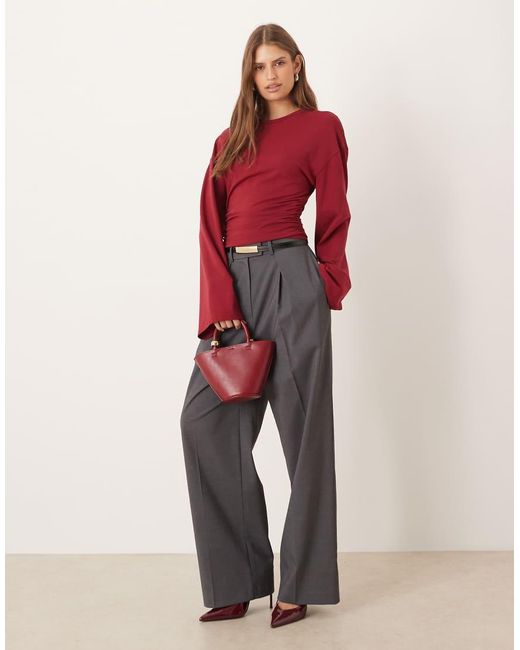 Gina Tricot Red Wide Sleeve Top