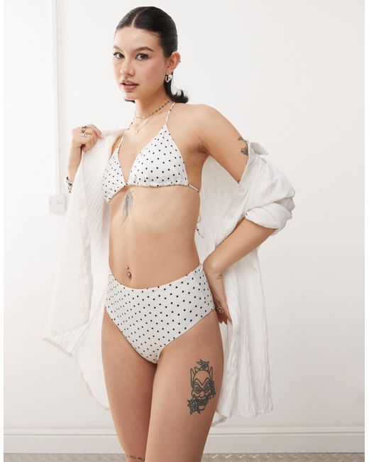 Monki Natural Mix And Match High Waist Bikini Bottom