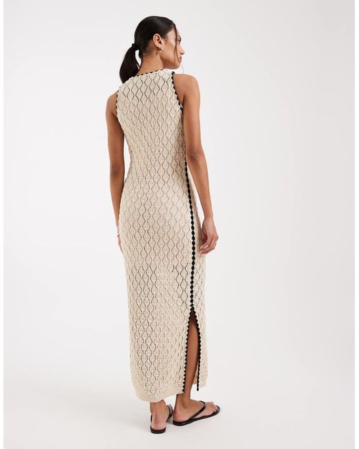 Aware Natural Sleeveless Corchet Maxi Dress