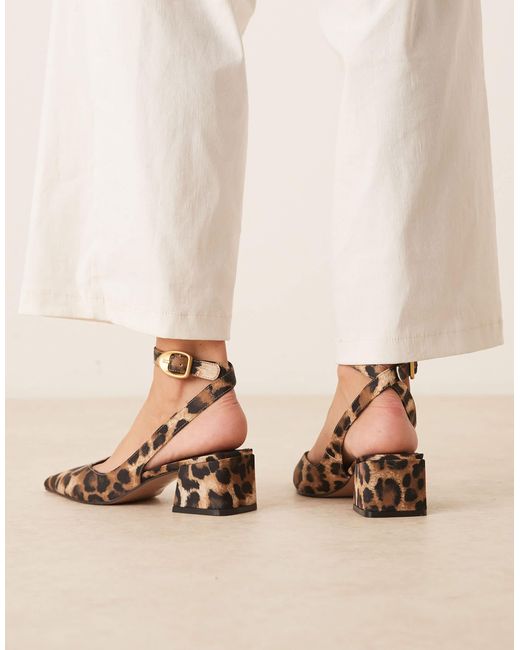 ASOS Natural Sienna Mid Block Heel Shoes