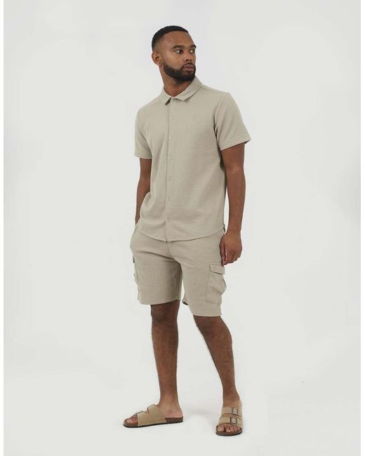 Brave Soul Natural Textured Short Sleeve Shirt for men