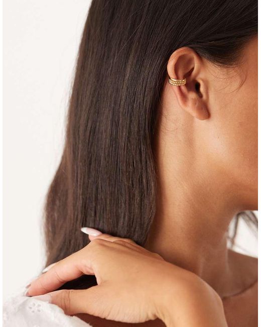 Orecchino Ear Cuff Placcato 18 K A Triplo Strato di Orelia in Brown