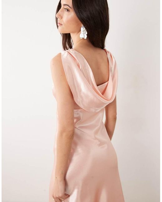 True Decadence Pink Cowl-Back Maxi Dress