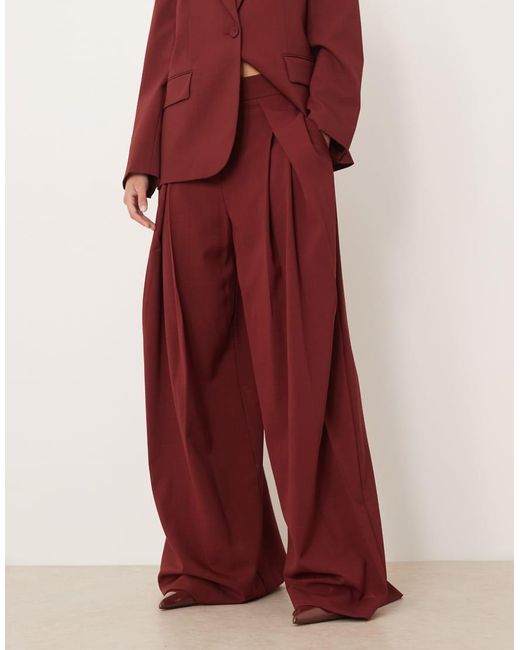 Mango Red Dani Tailo Wide Leg Trouser Co-ord