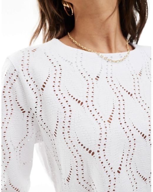 Object Gray Textured Drop Shoulder T-shirt