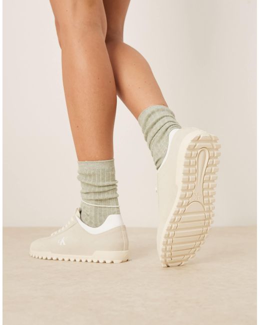 Calvin Klein Natural Suede Low Profile Runner Trainers