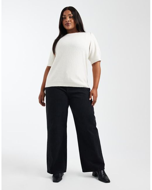 ONLY White Short Sleeves Knitted Jumper