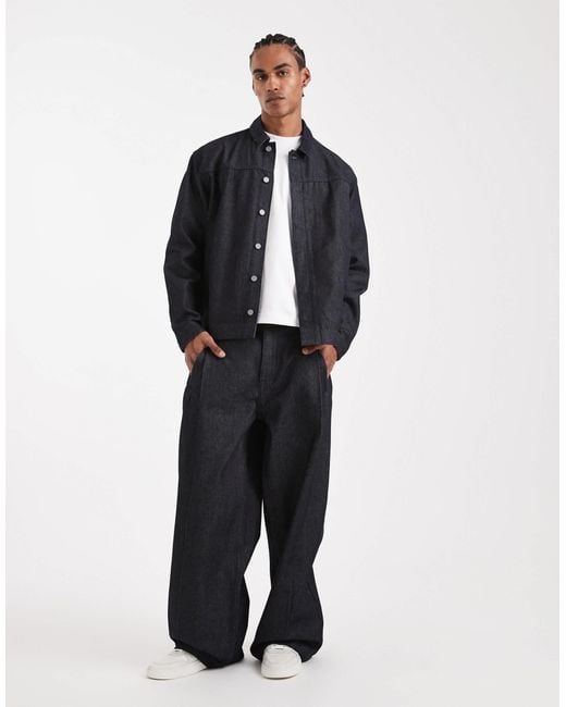 ASOS Blue Circular Design Collection Co-ord Heavyweight Super baggy Jeans for men