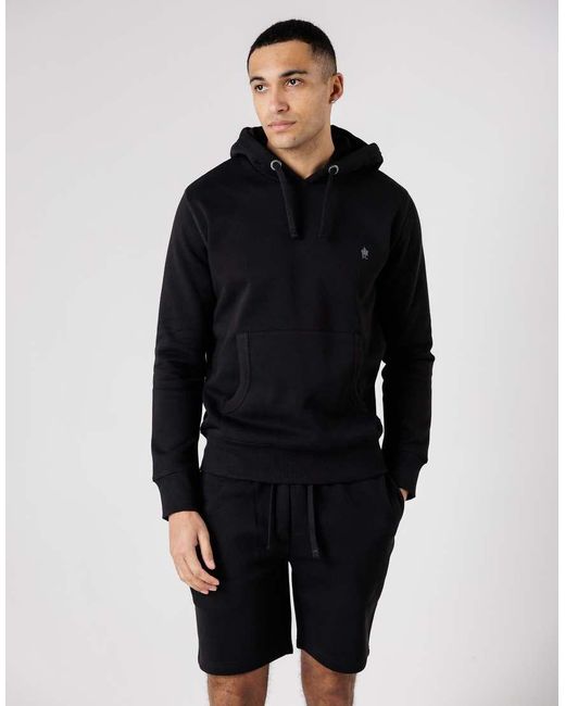 French Connection Black Cotton Blend Hoody And Shorts Co Ord Set for men