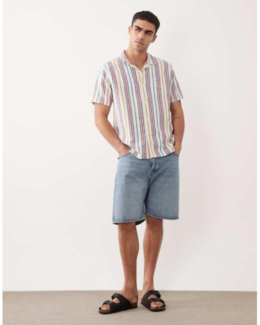 Barbour White Waterbay Short Sleeve Summer Stripe Shirt for men