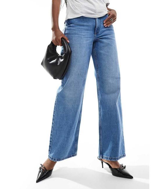 River Island Blue Relaxed Straight Leg Jean