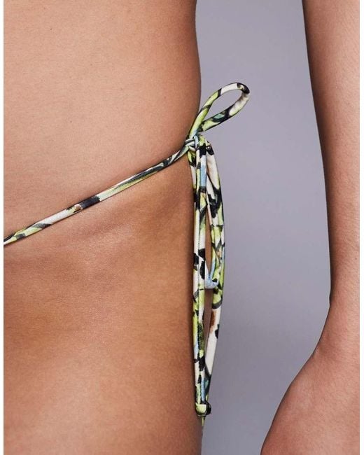 Candypants Black Abstract Print Tieside Bikini Bottom