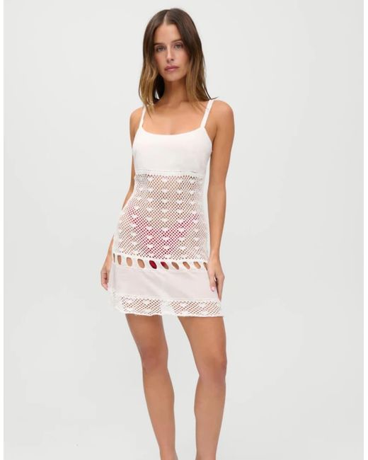 Frankie's Bikinis Pink X Jennie Kim Crochet Mini Dress