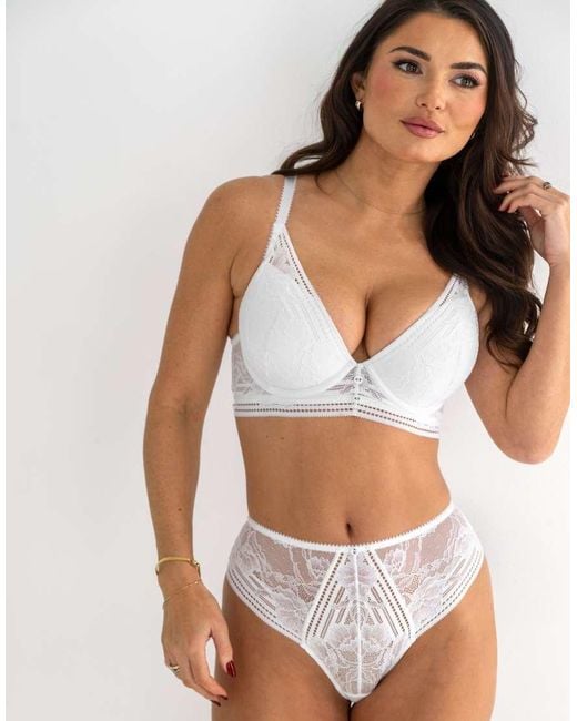 Pour Moi Blue Taylor Lace High Apex Push-Up Padded Plunge Bra