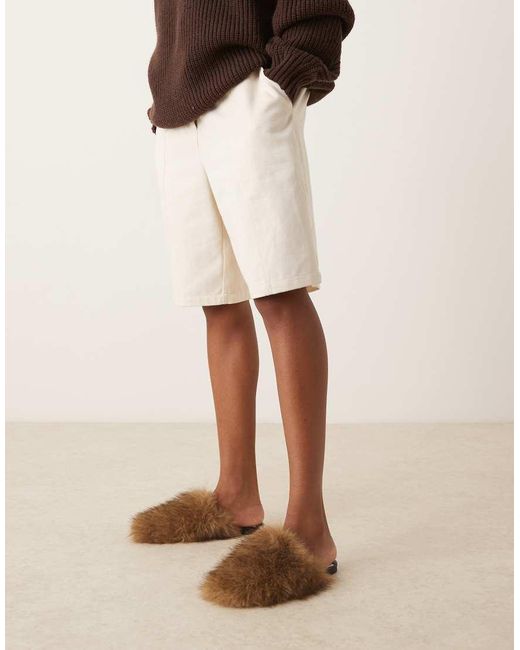 ASOS Natural Mimic Flat Mules