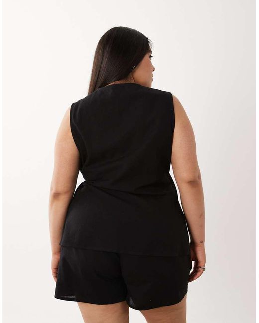ASOS Black Asos Design Curve Wrap Front Romper