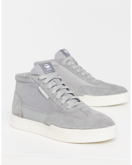 G-Star RAW Gray Rackam Dommic Mid Trainers for men
