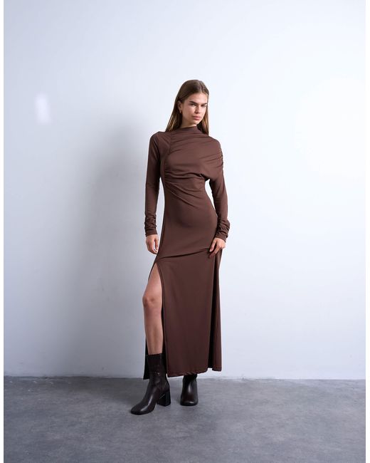 TOPSHOP Purple – asymmetrisches, vorne drapiertes maxikleid
