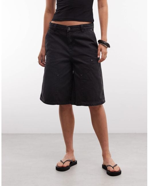 Weekday Black Carpenter Shorts
