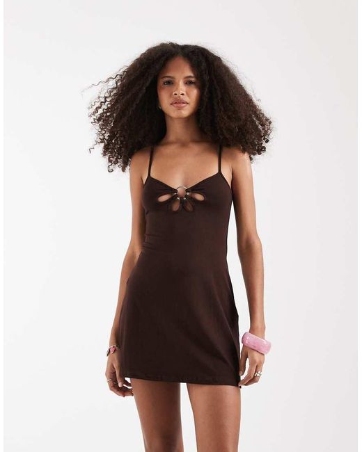 Motel Multicolor Gustin Flower Cut-out Mini Dress
