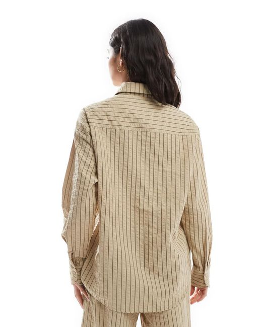 Camicia A Righe Color Pietra E di Threadbare in Natural
